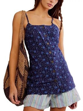 Free People Maddie Printed Tunic in Navy size Medium